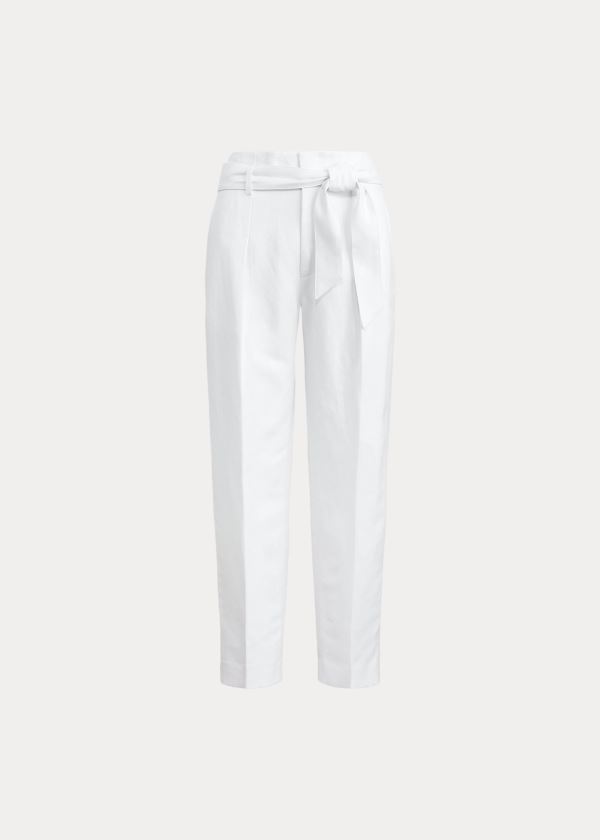 Ralph Lauren Linen-Twill Cropped Bukser Dame Danmark (RHITC0178)